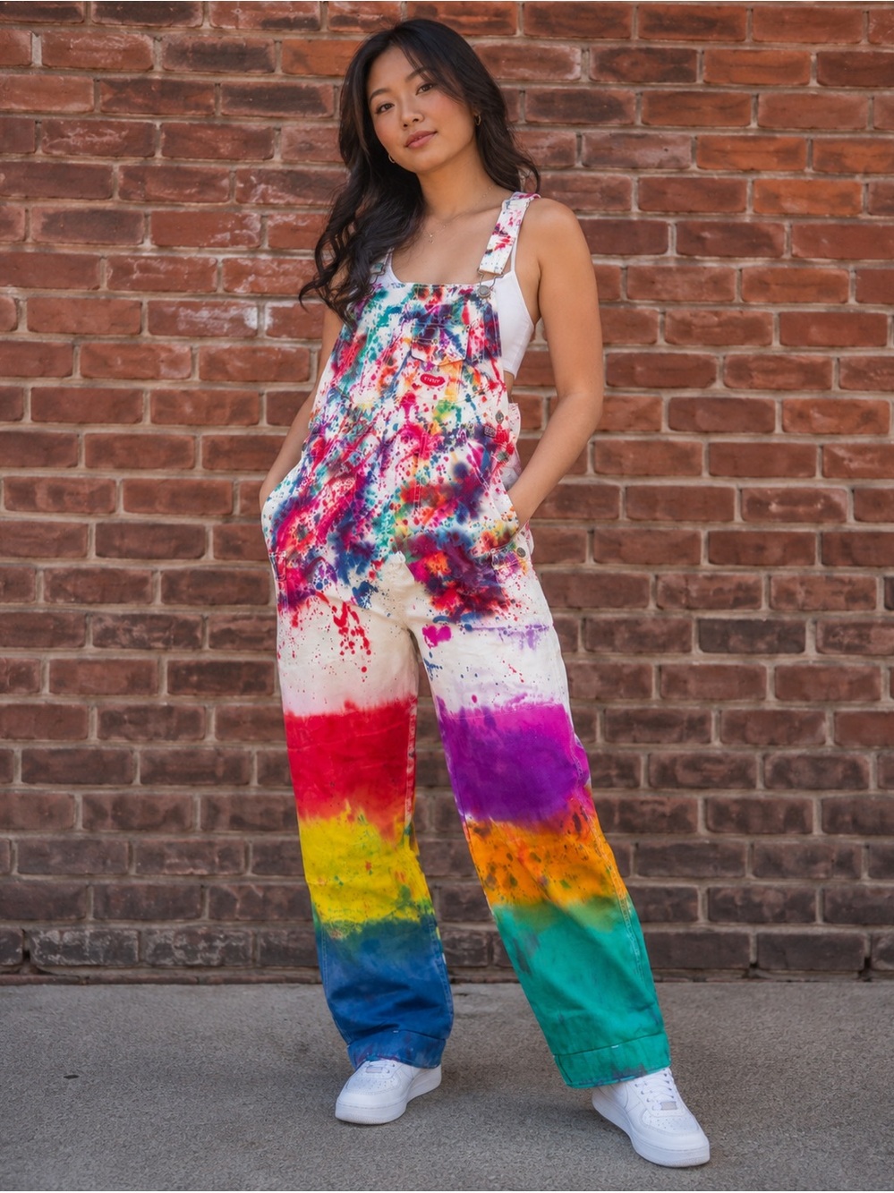 Tie-Dye Rainbow Overalls - Multicolor